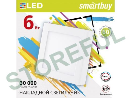 Накладной (LED) светильник Square SDL Smartbuy-6w/4000K/IP20 (SBL-SqSDL-6-4K)/100