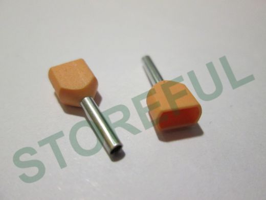 Наконечник штыревой втулочный изолированный 2 x 0.5mm IEK НГИ2 0,5-08 UTE10-D1-08-100 (100шт) за 1шт