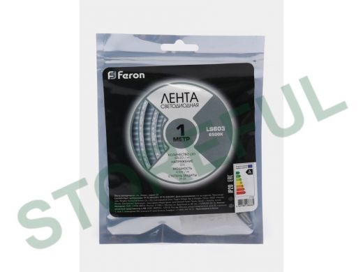 LED лента 1метр, 60SMD 3528 белая, 12V, 4,8W, <120>, IP20, "Feron"