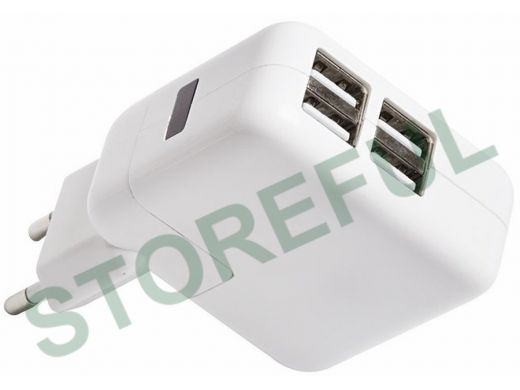 Зарядное устройство 4xUSB  REXANT переходник+адаптер (5V, 2 выхода x 2100mA и 2 выхода x 1000mA)