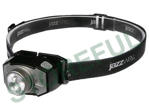 Фонарь  Jazzway AccuH1- L5WZ-bk, чёрно-серый ( фонарь налобный зуммитруемый, с литий-полимерным акку