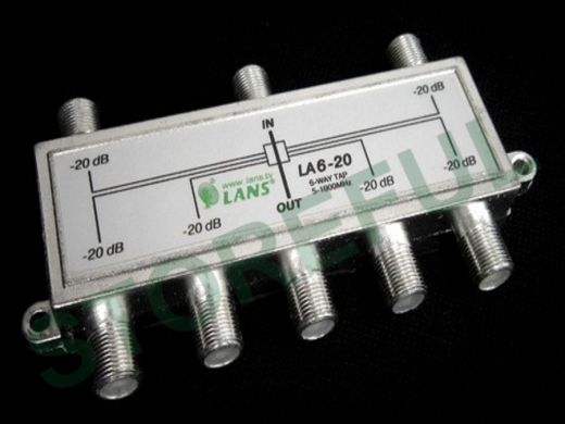 Ответвитель на 6 вых. 20db LA6-20  5-1000мГц