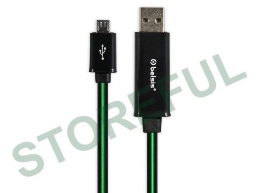 Кабель микро USB (AM/microBM)  0.8 м BS1041 с диодной индикацией