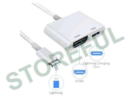 Орбита OT-AVW53 переходник (штекер Lightning - гнездо HDMI/Lightning) 15 см