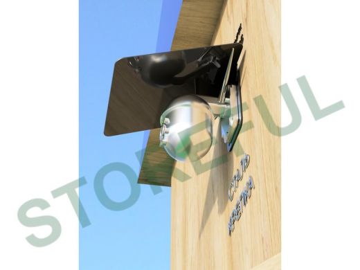 Кронштейн-козырёк для камеры "POHER-216825" 24х27см, сталь 2 мм, разборный, угол 70гр, черный