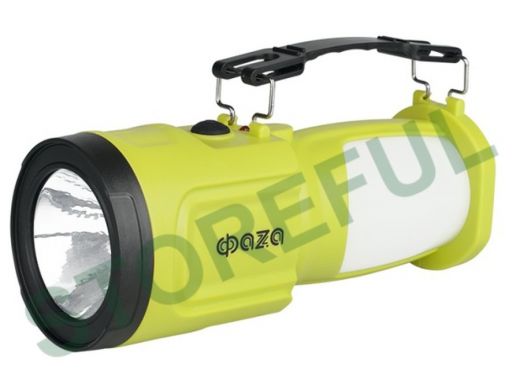 Фонарь кемпинговый  ФАZA Accu F8- L1W/L24  (заряд от 220 V и от солнечной панели) зеленый