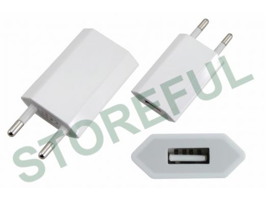 Зарядное устройство с 1USB  5 Вольт 1А USB белое (СЗУ) (5 V, 1000 mA)