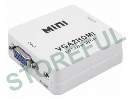 Переходник VGA гнездо / HDMI гнездо конвертер VGA + 3.5 mm Аудио на HDMI пластик, из VGA в HDMI