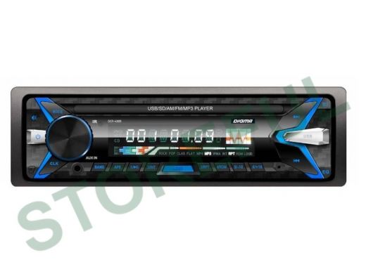 Автомагнитола Digma DCR-400R 1DIN 4*45Вт (USB/AUX/SD/эквалайзер/цв.дисплей)