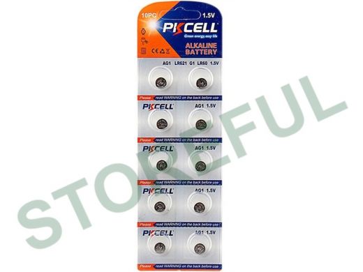 Элемент питания AG1  PKCELL AG1-10B тип - LR60(AG1) 10 шт в блистере AG1-10B