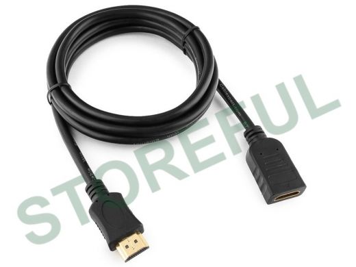 Удлинитель кабеля HDMI Cablexpert CC-HDMI4X-6, 1.8м, v2.0, 19M/19F, черный, позол.разъемы, экран, па