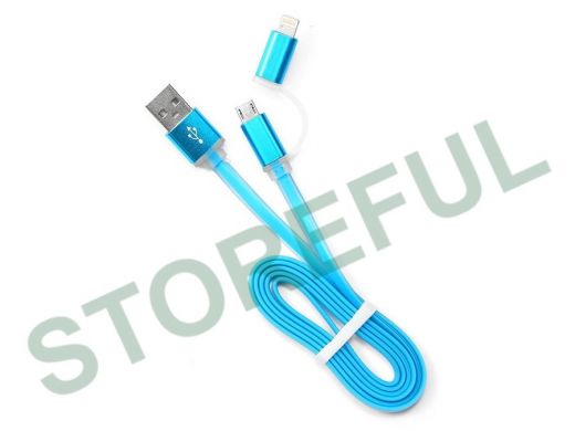 Кабель микро USB (AM/microBM)  1.0 м Cablexpert CC-mAPUSB2bl1m, AM/microBM 5P iPhone lightning,комбо