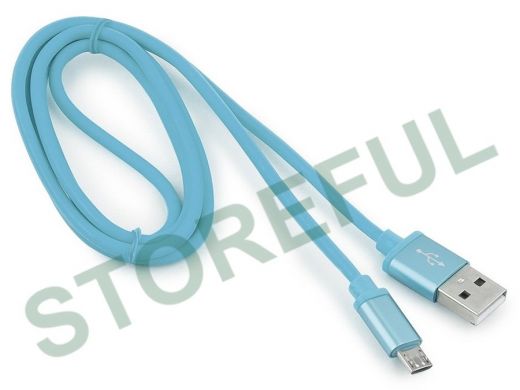 Кабель микро USB (AM/microBM)  1.0 м Cablexpert CC-S-mUSB01Bl-1M, USB 2.0, серия Silver, синий