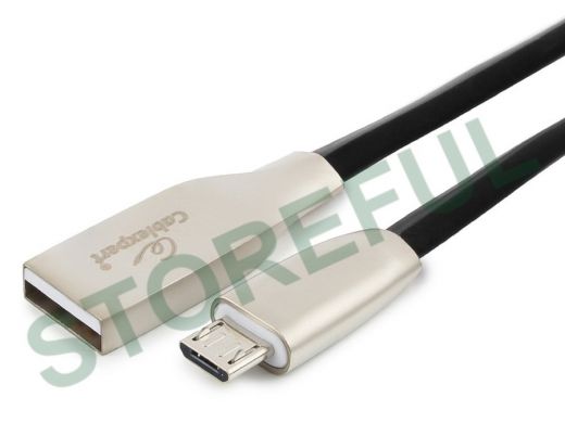 Кабель микро USB (AM/microBM)  1.0 м Cablexpert CC-G-mUSB01Bk-1M, USB 2.0, серия Gold,  черный