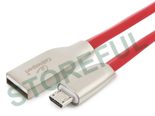 Кабель микро USB (AM/microBM)  1.0 м Cablexpert CC-G-mUSB01R-1M, USB 2.0 , серия Gold, красный