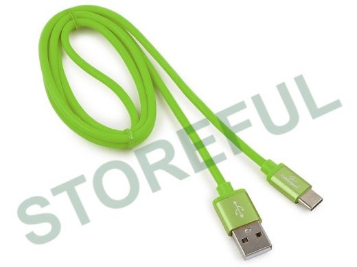 Шнур USB / Type-C Cablexpert CC-S-USBC01Gn-1M, AM/Type-C,серия Silver,длина 1м,зеленый,блистер,2,0