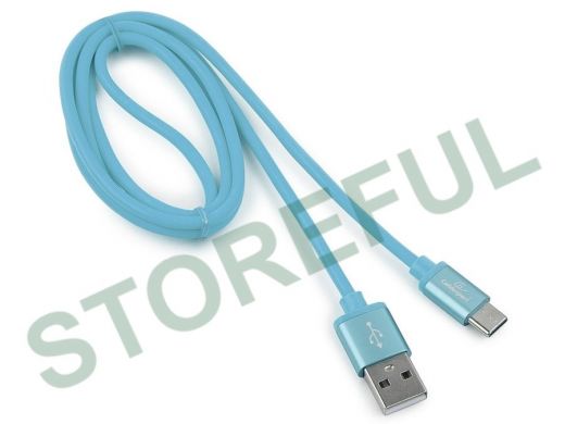 Шнур USB / Type-C Cablexpert CC-S-USBC01Bl-1M, AM/Type-C,серия Silver, длина 1м,синий,блистер,2,0