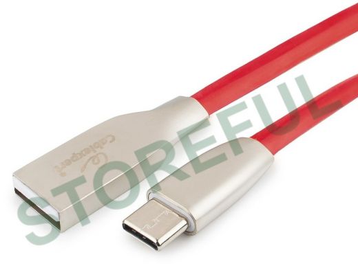 Шнур USB / Type-C Cablexpert CC-G-USBC01R-1M, AM/Type-C, серия Gold, длина 1м, красный, блистер, 2,0