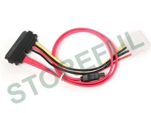 Кабель Combo SATA Cablexpert CC-SATA-C1, molex+SATA/SATA, 15pin+7pin, (длина инт - 35см, питание - 1