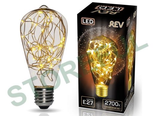 Светодиодная лампа  REV VINTAGE Copper Wire ST64 E27, 2700K, DECO Premium, теплый свет