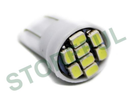 Лампа LED 12V для АВТО (цоколь T10) белая ( 8 LED, 3528)