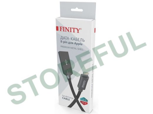 Шнур USB / Lightning (iPhone) FINITY FUL-07 Premium Series, синий, круглый, 1,2м