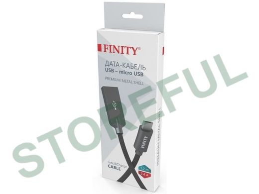 Кабель микро USB (AM/microBM)  1.2 м FINITY FUM-07 Premium Series, круглый, 2.4A,  цвет: черный