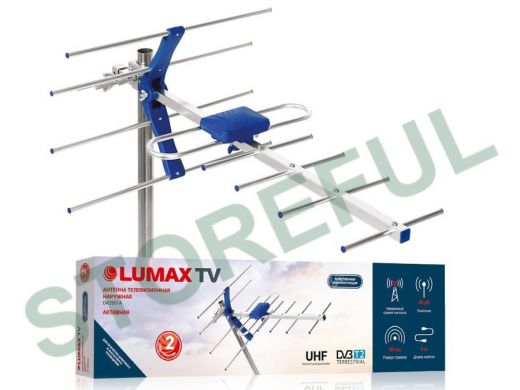 Lumax Антенна DA2501A, активная, 470-806 МГц, Ку=23-27 дБ, питание усилителя 5В, LTE филь