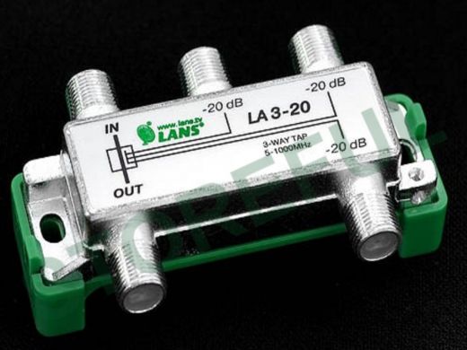 Ответвитель на 3 вых. 20db LA3-20  5-1000мГц