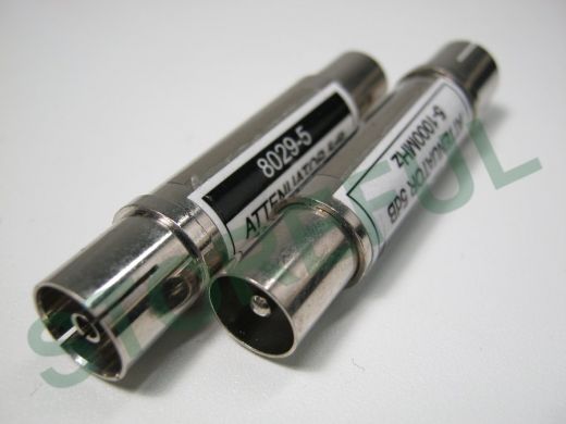 8029/5 аттенюатор 5dB  ТВ штекер / ТВ гнездо