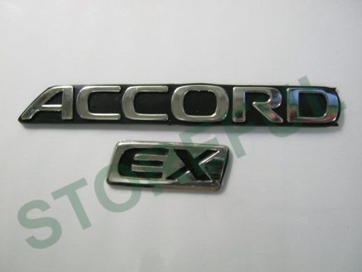 Эмблемма пластик в п/э надпись ACCORD EX хром 14x1,5 см и 5x1,5 см 01352   00000