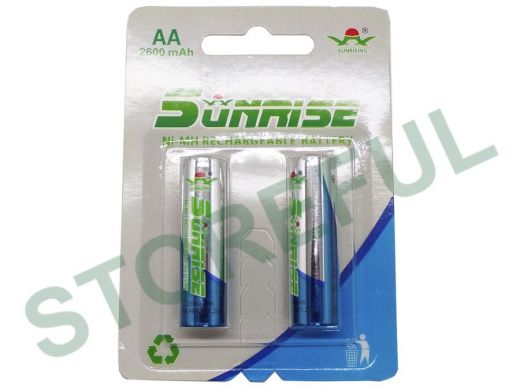 Аккумулятор AA 2600 mAh 1,2В  SUNRISING Ni-Mh 1.2 В AA 2600 мАч, в блистере