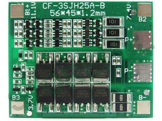 Контроллёр зар.-разр. для Li-ion батарей, 3 ячейки, до 25А.