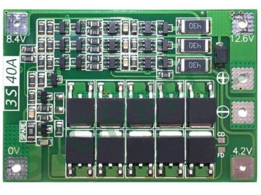 Контроллёр зар.-разр. для Li-ion батарей, 3 ячейки, до 40А.