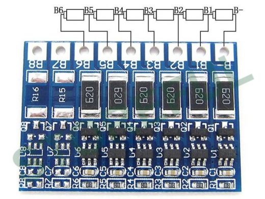 Плата балансировки для Li-ion батарей до 6-ячеек