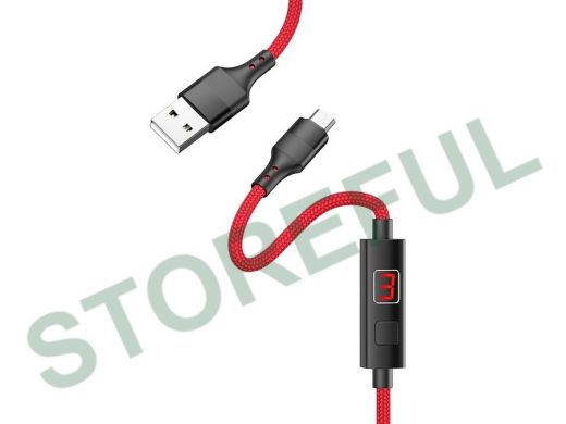 Кабель микро USB (AM/microBM)  HOCO S13  2.4A Красный (microUSB) 1.2м