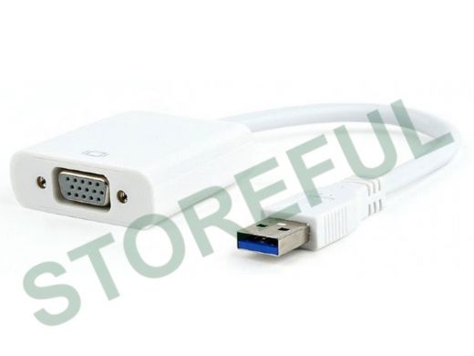 Видеоадаптер (конвертер) USB 3.0 --> VGA Cablexpert AB-U3M-VGAF-01-W, белый