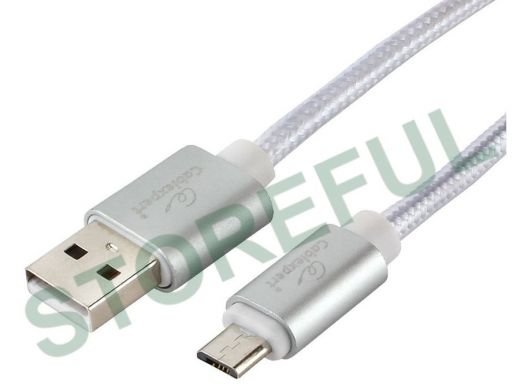 Кабель микро USB (AM/microBM)  1.0 м Cablexpert CC-U-mUSB02S-1M,USB 2.0,серия Ultra,серебристый