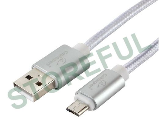 Кабель микро USB (AM/microBM)  1.8 м Cablexpert CC-U-mUSB02S-1.8M,USB 2.0,серия Ultra,серебристый