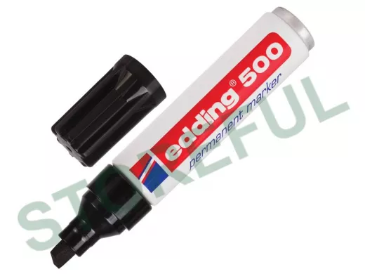 Маркер перманентный (нестираемый) 500 "BR-100926", ЧЕРНЫЙ, ЗАПРАВЛЯЕМЫЙ,скошенный наконечник, 2-7 мм