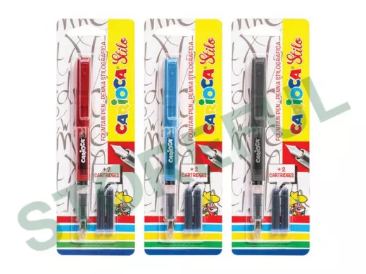 Ручка перьевая "BR-101093" "Stilo", иридиевое перо, 2 сменных картриджа, корпус ассорти, Италия