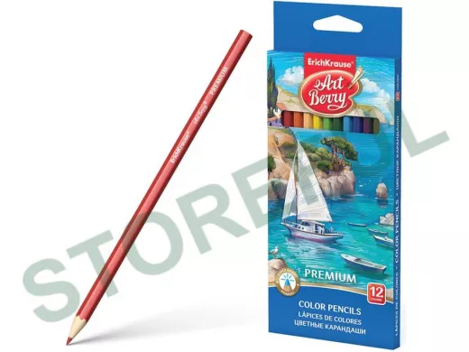 Карандаши цветные "BR-101541" "Artberry" Premium, 12 цветов, шестигранные, заточенные, европодвес,