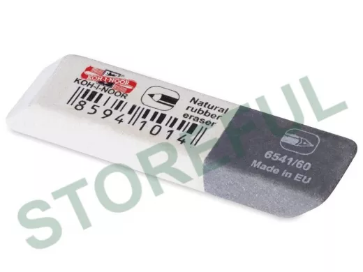 Ластик "BR-102750" , 50х13х7 мм, бело-серый, прямоугольный, скошенные края, натуральный каучук