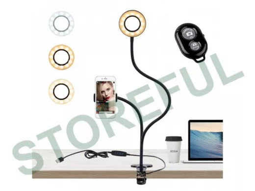 Лампа кольцевидная на прищепке "ЗВЕЗДА ЭКРАНА-5" к смартфону для  Likee, Youtube, Instagram, TikTok