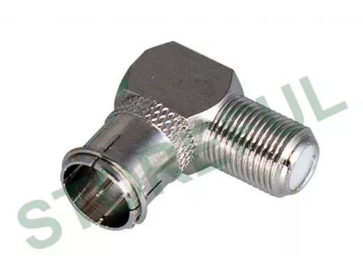 Переходник F-штекер / F-гнездо   УГЛОВОЙ  быстросъёмный REXANT