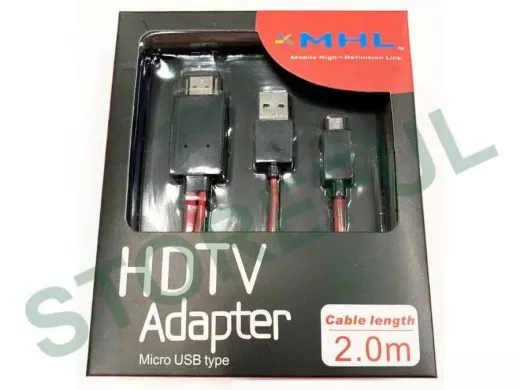 Переходник "ABBIKUS-113668" MHL из Micro USB в HDMI с питанием от USB для подключения смартфона к ТВ