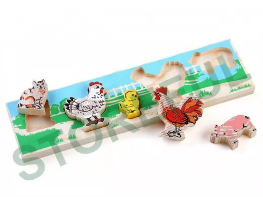 Доска-Вкладыш "Двор"  игрушки из дерева
