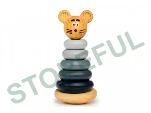 Пирамидка "Мышонок"  игрушки из дерева