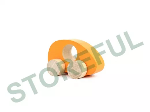 Фигурка деревянная "Каталка" "Машинка Томик" "Оранжевая " (1 штука)  игрушки из дерева