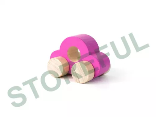 Фигурка деревянная "Каталка" "Машинка Томик" "Малиновая " (1 штука)  игрушки из дерева